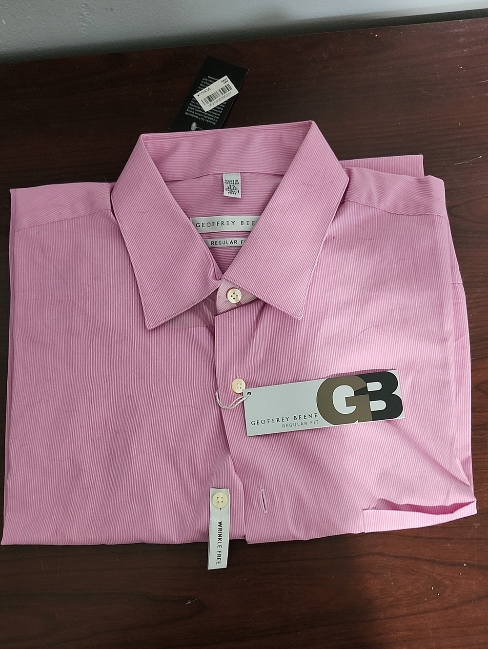 Geoffrey Beene Pink Pinstripe Dress Shirt